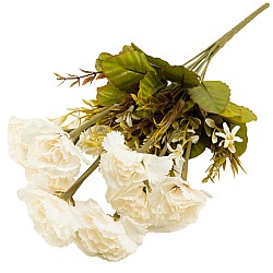 Изкуствен стрък Карамфил Елеганц Cloves, 40 см, Цвят Бял