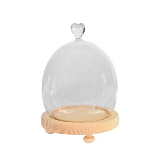 Стъклен съд Elegantz  AMOUR, Стъкло,17см х 9см,Прозрачен 