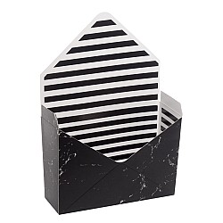 Картонена кутия Елеганц Envelope Marbles,20х13,5х30х7см, Черен/Бял