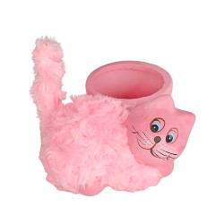 Керамична кашпа Happy Cat Aleks Elegantz Cat, Керамика, 13х7х9 см, Розов