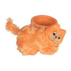 Керамична кашпа Happy Cat Aleks Elegantz Cat, Керамика, 13х7х9 см, Оранжев