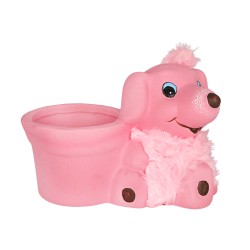 Керамична кашпа Happy Dog Maksi Elegantz Dog, Керамика, 12.5х11х7 см, Розов