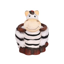 Керамична кашпа Зебра  Elegantz Zebra, Керамика, 10х11х7 см, Многоцветен