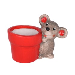 Керамична кашпа Мишле Андреан Elegantz Mouse, Керамика, 10х11х7 см, Многоцветен