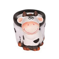 Керамична кашпа Кравичка  Elegantz Cow, Керамика, 10х11х7 см, Многоцветен