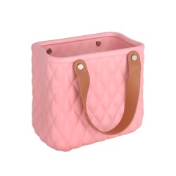 Керамична Кашпа Elegantz Elegantza Bag, Керамика, Ф 17 x 9 х 16 см, Pink