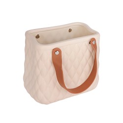 Керамична Кашпа Elegantz Elegantza Bag, Керамика, Ф 17 x 9 х 16 см, White