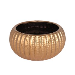 Керамична кашпа Elegantz Felicity Oval, Керамика, D9х13см, Златен