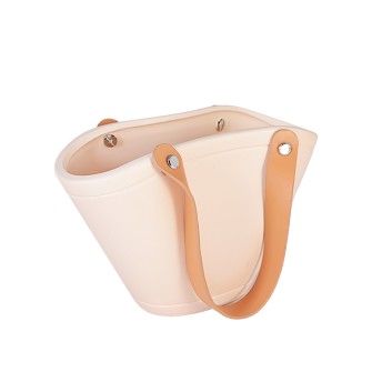 Elegantz Bag Ceramic Pot, Ceramic, F 15 x 5 х 18  cm, Cream