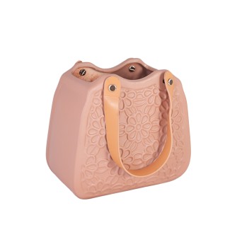 Ceramic Vase Elegantz Bag Flower Ceramic, F 17 x 8 x 18 cm, Sepia