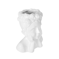 Керамична ваза Elegantz Lady Head, Ф 27 х 13 x 21 см, Бял