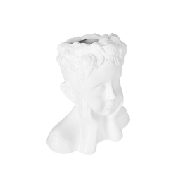 Керамична ваза Elegantz Lady Head S, Ф 22 х 10 x17 см, Бял