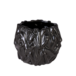 Керамична Кашпа Elegantz Split M, Керамика, Ф 16 х 12 см, Black