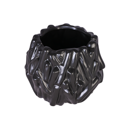 Керамична Кашпа Elegantz Split S, Керамика, Ф 13 х 9 см, Black