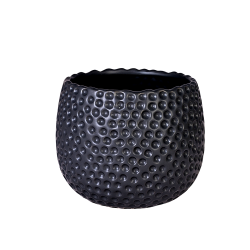 Керамична Кашпа Elegantz Bubble M, Керамика, Ф 16 х 15 см, Black