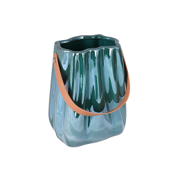 Керамична Кашпа Elegantz Bag Shinny Pearl, Ф 18 х 7 x 12 см, Green Shine