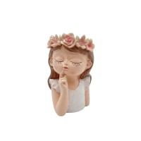 Керамична кашпа  Elegantz Girl Face Fruit , Керамика, Ф 18 х 11 см, Многоцветен