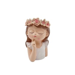 Керамична кашпа  Elegantz Girl Face Fruit , Керамика, Ф 18 х 11 см, Многоцветен