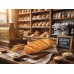 Декоративна изкуствена багета със сусам  Elegantz Baguette , Полиетилен, 27х11х7 см
