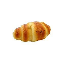 Декоративнен скуиши кроасан с мече антистрес  Elegantz Happy Bread , Полиетилен, 15х10х6 см