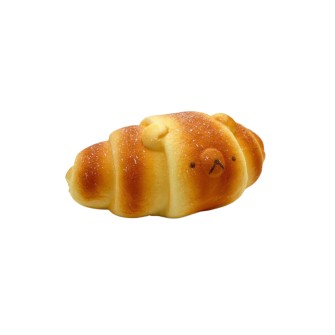 Декоративнен скуиши кроасан с мече антистрес  Elegantz Happy Bread , Полиетилен, 15х10х6 см