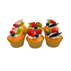 Сет от 6 броя мъфини с магнити Elegantz Muffin Strawberry Taste, Полиетилен, 7.5х7см