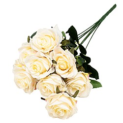 Изкуствен букет Рози Елеганц WHITE, 50 см, Цвят Бял