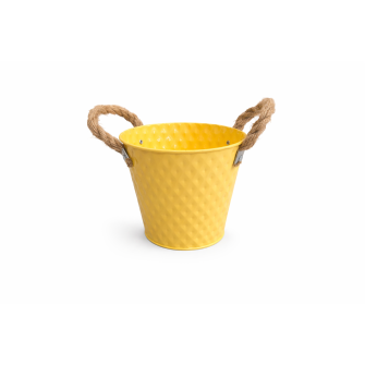 Метална кашпа Elegantz Frame Метал, Ф 13 х 14 см, Жълт