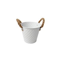 Метална кашпа Elegantz Frame Метал, Ф 13 х 14 см, Бял