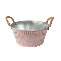 Метална кашпа Elegantz Jardin du Vintage XL, Метал, Ф 11.5 см х 24.5 см, Pink