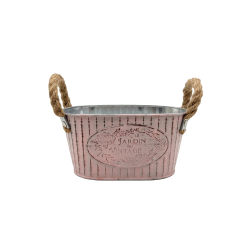 Метална кашпа Elegantz Jardin du Vintage Oval, Метал, Ф 9 х 18.5 см х 11.5 см, Pink
