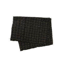 Tуид за опаковане на цветя каре със златна нишка Elegantz Golden Tweed Cloth Wrapping, 48см х 153см, Black