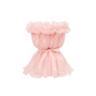 Луксозна сатенена опаковка за букети Elegantz Princess's dress, 50см х45см, Light Pink