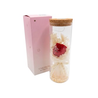 Луксозна  стъкленица с LED Elegantz Bouquet Rose Best Wishes, Red
