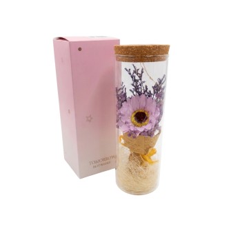 Luxury glass jar with LED Elegantz Daisy Best Wishes, Lavender