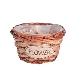Кашпа от ратан  Elegantz Twist S, Ратан, 11 х 15.5, Кафяв