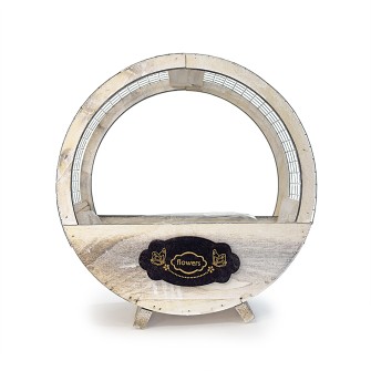 Дървена Кашпа Elegantz Double BOOM L , Дърво, 25х11.5х27см, Бял