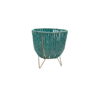 Bast planter with legs Elegantz Unique L, Bast, 21x18cm, Turquoise