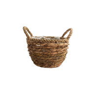 Кашпа от лико с дръжки Elegantz Case, Лико, 14 х 19.5, Кафяв