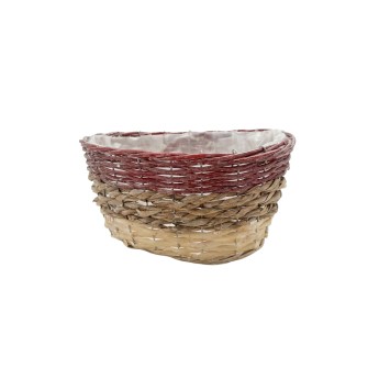 Кашпа от ратан Elegantz Mix Rattan &Bast, Ратан, 25 х20х 12 см, Многоцветен