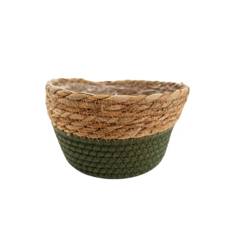 Плетена кашпа от лико  Elegantz Braided, Лико, 11х21см, Green&Natural