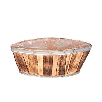  Дървена кашпа  Elegantz Vertical A boat, Дърво, 12х12х30см,Kафяв