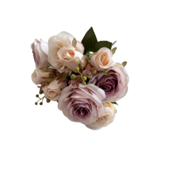 Изкуствен букет Рози Elegantz Azore Blossoms, 40 см, Цвят Periwinkle