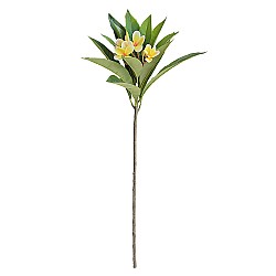 Изкуствен стрък Плумерия Elegantz Plumeria ,90 см, Цвят Жълт