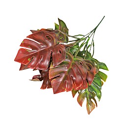 Изкуствена зеленина Elegantz Monstera , 33 см, Цвят Зелен/Червен