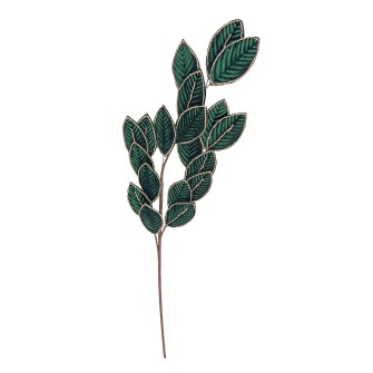 Изкуствена декорация клон Elegantz Emerald Eliagnus Leaf Spray, 67 см, Цвят Емералд