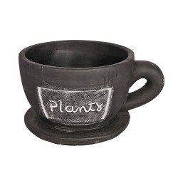 Керамична  кашпа чаша Елеганц Plants, Керамика, 12х15см, Черен