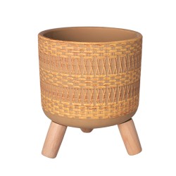 Керамична кашпа с крачета Elegantz Rica, Керамика, D14х11см, Многоцветен
