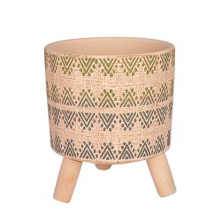 Керамична кашпа с крачета Elegantz Modelli, Керамика, D14х11см, Многоцветен