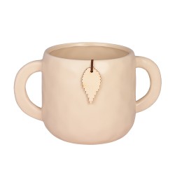  Керамична кашпа  с дръжки и висулка Elegantz Locket M, Керамика, D13х12.5см, Cream